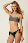 Bikini fascia con ricamo paillettes e slip annodato | TWINSET