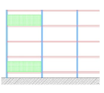 Fascia di controventatura a schiena per piano di cm. 120x30h