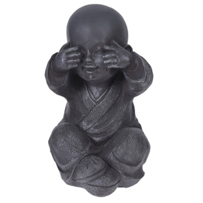 Statua decorativa in resina monaco Shaolin per veranda e giardino h 27 cm