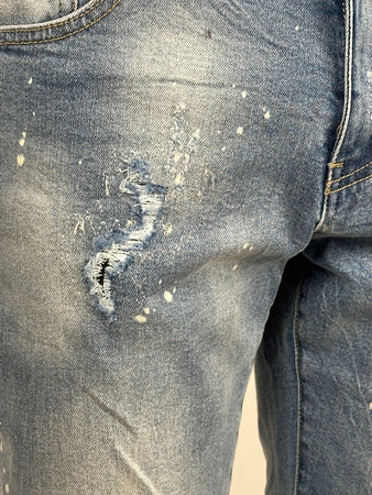 Jeans UOMO cinque tasche con logo bianco