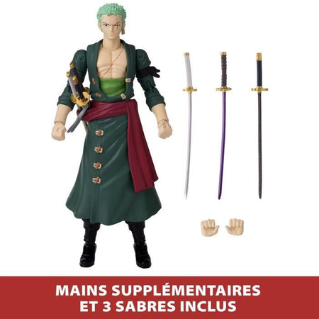 BANDAI Anime Heroes - One Piece - Figura di eroi anime 17 cm - Roronoa Zoro