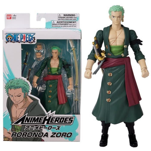 BANDAI Anime Heroes - One Piece - Figura di eroi anime 17 cm - Roronoa Zoro