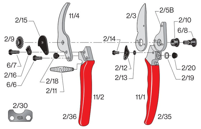 Felco 11 Forbice per Potatura con Lama in Acciaio 210 mm. Felco
