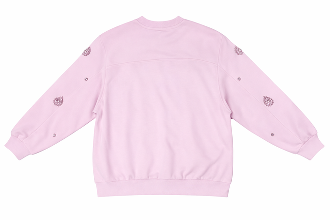 Felpa donna Jijil rosa con applicazioni decorative