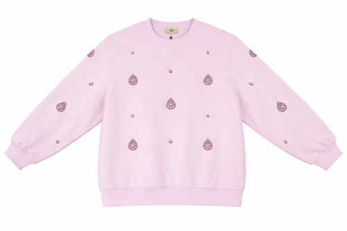 Felpa donna Jijil rosa con applicazioni decorative