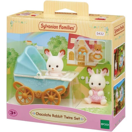 Sylvanian Families - 5432 - Gemelli coniglietti di cioccolato e passeggino doppio - Mobili
