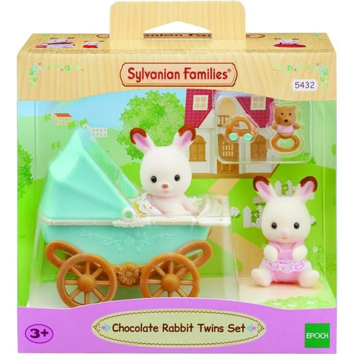 Sylvanian Families - 5432 - Gemelli coniglietti di cioccolato e passeggino doppio - Mobili