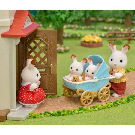 Sylvanian Families - 5432 - Gemelli coniglietti di cioccolato e passeggino doppio - Mobili