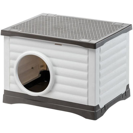 Nicchia - FERPLAST - PETVILLA 60 - 54 x 43 x 38,5 cm - Bianco / Grigio