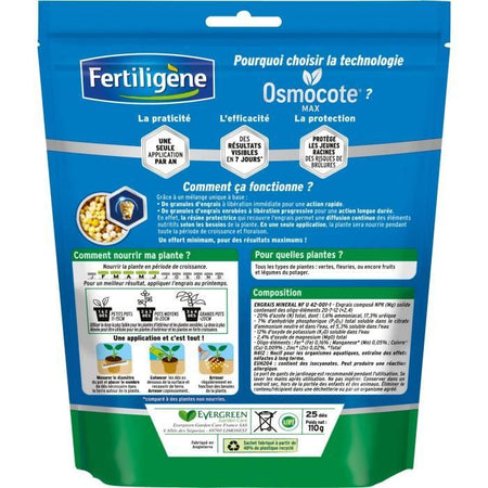 FERTILIGeNE - Osmocote max dadi concime a lunga durata Piante verdi e fiorite 25 dadi