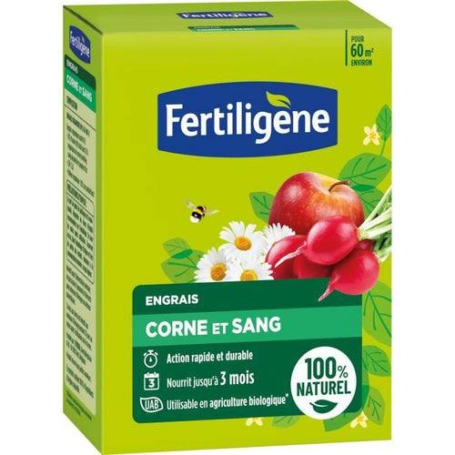 FERTILIGENE FCOSAN3 - Concime Corno e Sangue 3 kg - Azione rapida e duratura - Nutre fino a 3 mesi - Fino a 60m concimati