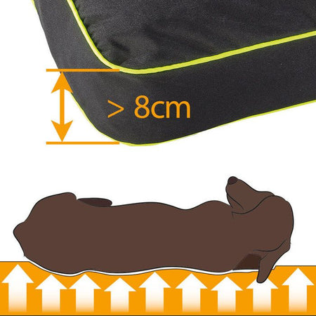 Cuscino per cani - Ferplast - Polo - Nero - 65 x 40 x 8 cm - Impermeabile e sfoderabile
