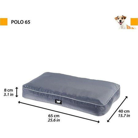 Materasso per cani - Ferplast - POLO - 65 x 40 x h 8 cm - Imbottitura sfoderabile - Grigio