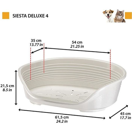 Cesto SIESTA DELUXE Misura 4 - 61,5*45*21,5 cm - Grigio chiaro - FERPLAST