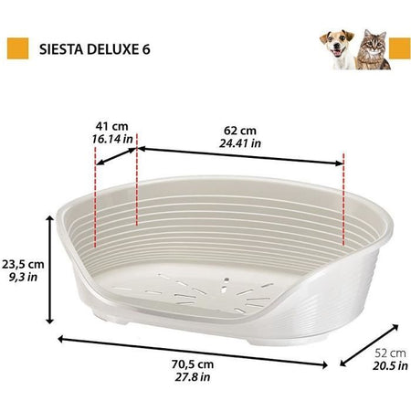 Cesto SIESTA DELUXE Misura 6 - 70,5*52*23 cm - Grigio chiaro - FERPLAST