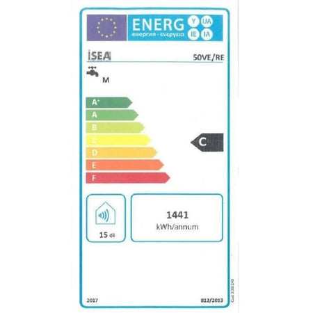 ISEA Swing Scaldabagno Elettrico 50 litri - Resistenza in rame per immersione a caldo - Anodo di magnesio - Orizzontale
