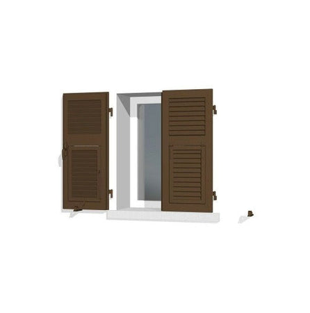 Ferma persiane automatico universale in plastica nera con bloccaggio da muro, aggancio e sgancio automatico, vite e tassello inclusi.