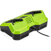 Caricabatterie doppio - FIELDMANN - Per batterie da 20 V - Carica 2 Ah in 60 min - Compatibile con 2 Ah, 4 Ah