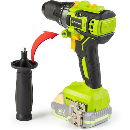 Trapano a percussione a batteria - FIELDMANN - 20V - Brushless - 1900 giri/min - 60 Nm - Batteria e caricabatteria non inclusi
