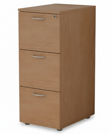 Classificatore di legno su piedi fissi a 3 cassetti per cartelle sospese cm. 49x55x107,2h