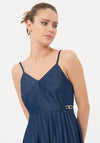 Fracomina Abito donna mini dress plisse' bluedenim