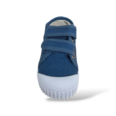 Victoria Basket Tiras Lona Sneakers Bambino Jeans Bianco – Tela con Velcro | Taglie 21-30