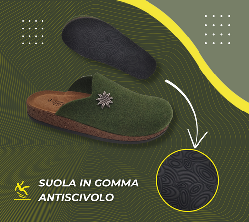 Originali Zoccoli Alpini, Ciabatte Uomo e Donna Invernali, Calde Sabot Tirolesi in Lana Cotta, 100% Made in Italy