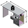 Scrivania JACKSON - Decoro bianco P/nero - L123 x A76,5 x P50 cm - Made in Germany