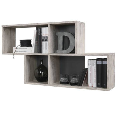 Mensola da parete NORA - Decoro rovere sabbia e antracite - L100 x A53 x P19,5 cm - Made in Germany