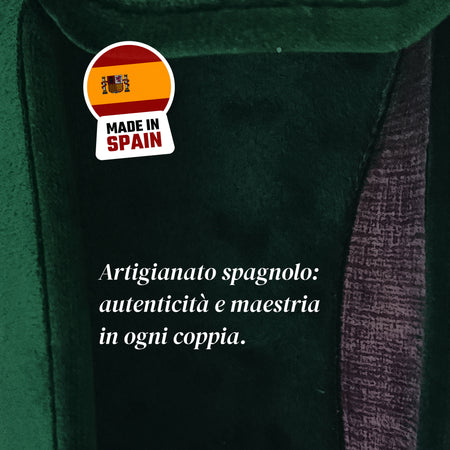 Dorea magiche ballerine donna scarpe in vellutino rasato eleganti friulane per ricevimenti, vera produzione artigianale spagnola