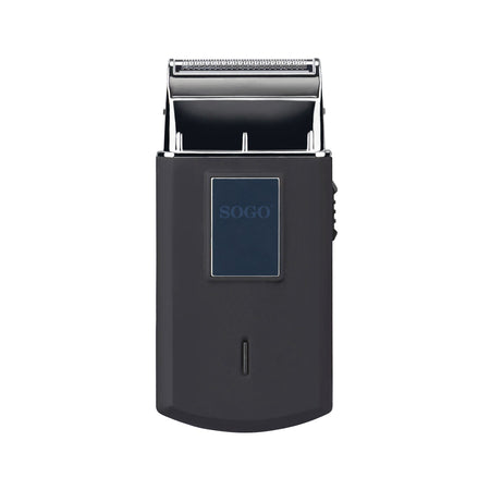 SOGO Mini rasoio elettrico wireless ricaricabile da viaggio con 35 min di autonomia e display led - 3w - nero