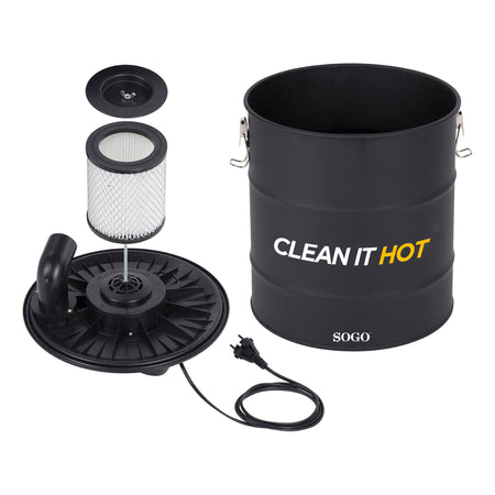 SOGO Aspirapolvere per cenere  1200W 20L 16 KPA filtro HEPA +2 accessori aspiracenere