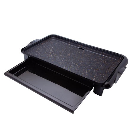 SOGO Piastra da cucina liscia con rivestimento antiaderente effetto pietra 46 x 26 cm - 2000w