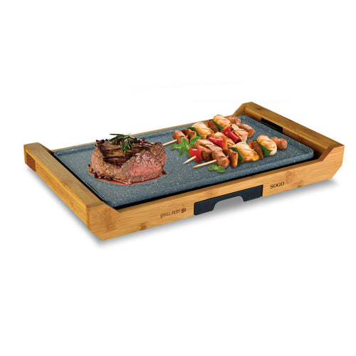 SOGO Piastra da cucina elettrica con piastra in alluminio fuso 43 x 23 cm - 2200w