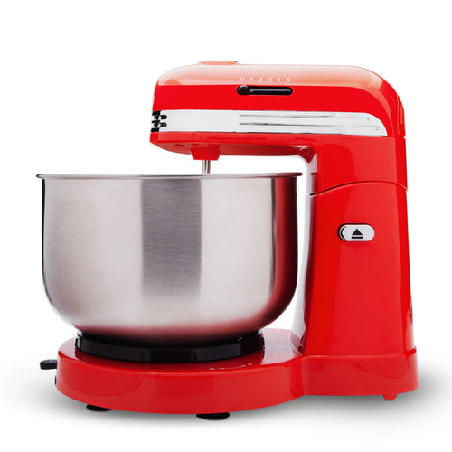 SOGO Impastatrice e frullatore retrò - 5 velocità - ciotola girevole 3,5l - 350w - rosso