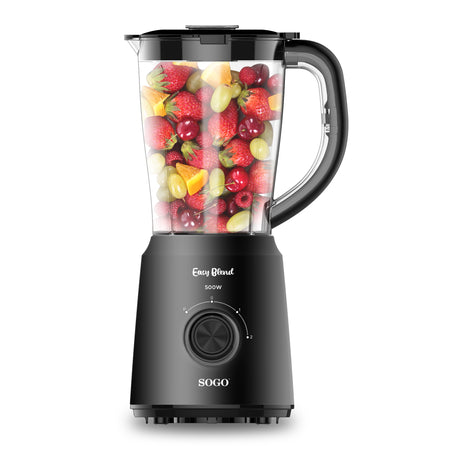 SOGO Frullatore elettrico da tavola  500W / 1.5L / 2 velocità / trita ghiaccio / lame acciaio inox