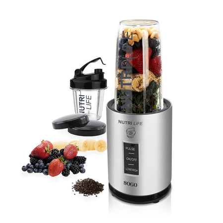 SOGO Frullatore nutri-life con 2 contenitori portatili 1200w 1L/0.4L lame in titanio
