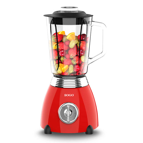 SOGO Frullatore rosso 500W 1.5L 2 velocità lame acciaio inox