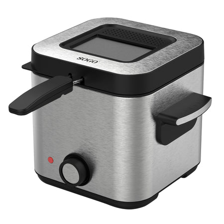 SOGO Friggitrice elettrica da 1,5 L  acciaio inox 900W fino 190°