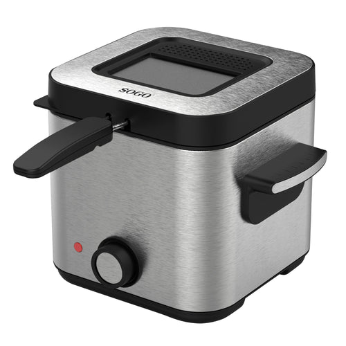 SOGO Friggitrice elettrica da 1,5 L  acciaio inox 900W fino 190°