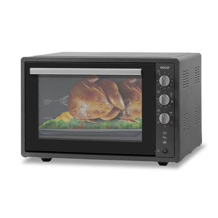 SOGO Forno elettrico grigio-nero con 6 funzioni di cottura e porta a doppio vetro 70l - 1840w