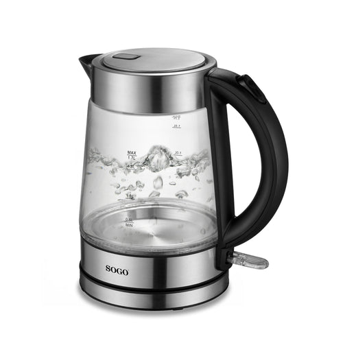 SOGO Bollitore di vetro 2200W / 1.7L /  autospegnimento /
