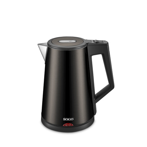 SOGO Bollitore a tre strati acciaio inox nero / 1830W / 1.7L / autospegnimento