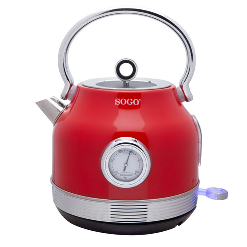 SOGO Bollitore elettrico retrò ross - 1,8l - 2200w