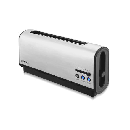 SOGO Tostapane con slot fessura lunga / 900W / 2 fette / acciaio inox / scongelamento e riscaldamento