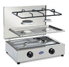 CFParker Fornello a Gas 2 Fuochi Gpl / Metano Acciaio Inox con Valvola di Sicurezza mod. FO3200ACCGPS