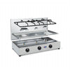 CFParker Fornello a Gas 3 Fuochi Gpl / Metano Acciaio inox con Piano Estraibile mod. FO300ACCGP