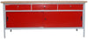 Banco monoblocco con top in legno di faggio sp. mm. 40 con ante e cassetti cm. 200x75x88h