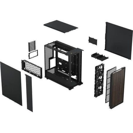 Case per PC - FRACTAL DESIGN - North XL Charcoal Black - FD-C-NOR1X-01 - E-ATX - Design elegante in legno e lega