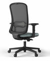 Poltroncina operativa con schienale fisso in rete colorata e poggiareni regolabile in altezza